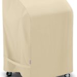 SunPatio 2 Burner Grill Cover 32 Inch, Outdoor Heavy Duty Waterproof Small Gas BBQ Cover, UV & Fade Resistant, Compatible for Weber CharBroil Nexgrill and More Grills with Collapsed Side Tables, Beige