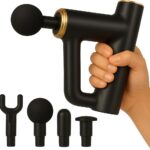 Mini Massage Gun Deep Tissue Percussion Massager – 6 Speeds 4 Massage Heads, USB-C Rechargeable, Quiet Handheld Muscle Massager for Pain Relief, Portable Travel Size for Athletes Men Women