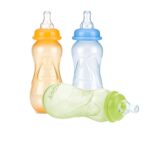 Nuby Non-Drip Standard Neck Bottles, 10 Ounce, Colors May Vary, Pack of 3 Bottles