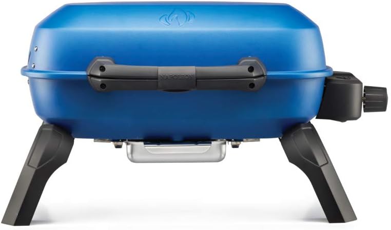 Napoleon TravelQ 240 Compact Portable Propane Gas Grill, Blue, Tailgating, Camping, and Small Outdoor Spaces