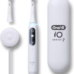 Oral-B iO Series 7 Electric Toothbrush with 2 Replacement Brush Heads, White Alabaster