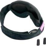 Cabeau Midnight Magic Sleep Mask – Adjust Padded Nose Strip to Block or Blackout Light – for Home and Travel – Soft Plush Fabric – Eye Liners Keep Fabric Away from Eyelids – Memory Foam Earplugs