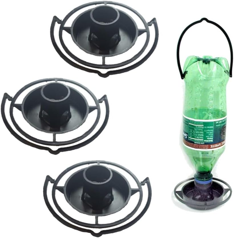 Gadjit Soda Bottle Bird Feeder – 3 Pack | Turn Soda Bottles into Eco-Friendly Wild Bird Seed Feeders | Fun DIY for Kids, Scouts, Clubs, Grandparents | Promotes Recycling & Reuse (Black)