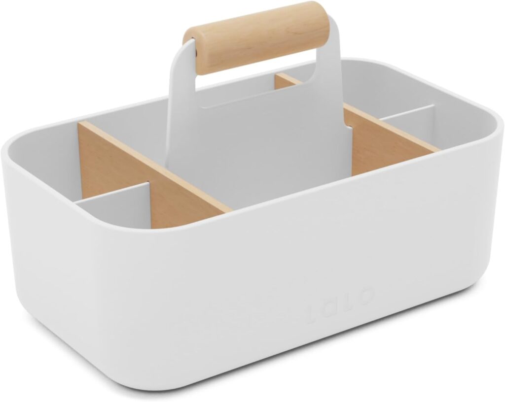 Lalo The Caddy – Multi-Purpose Storage Solution with Removable Dividers, Perfect as a Diaper Caddy, Bath Time Organizer & Art Caddy, BPA-Free, Multiple Compartments – Coconut