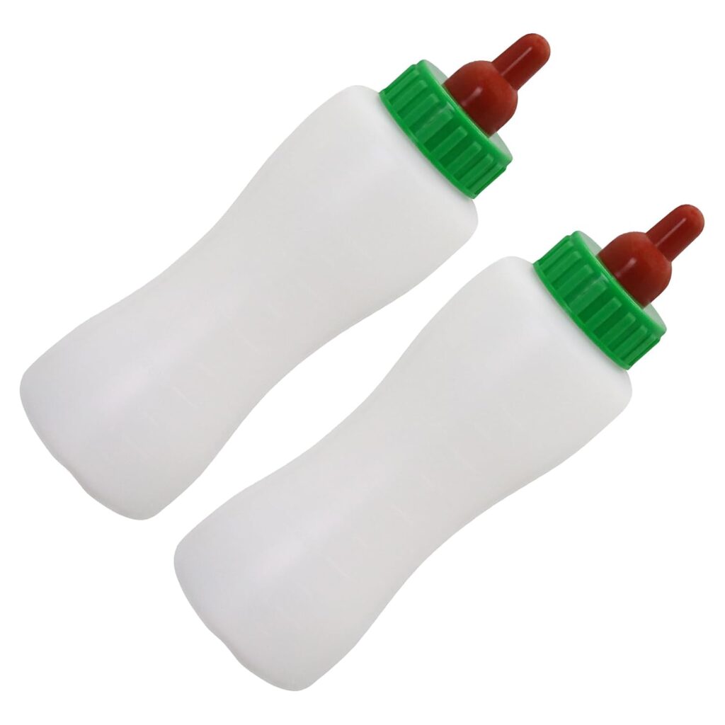 2Pcs Feeding White Lamb Baby Bottle 600ml Goat Bottles for Feeding Baby Goats Household Farm Animal Calf Bottle Feeding