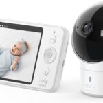 eufy Security Spaceview Video Baby Monitor E110 with Camera and Audio, Security Camera, 720p HD Resolution, Night Vision, 5″ Display, 110° Wide-Angle Lens Included, Lullaby Player, Sound Alert