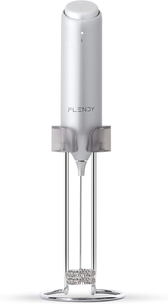 Rechargeable Milk Frother Handheld With USB-C Charging Stand, Electric Drink Mixer, Mini Whisk for Coffee, Matcha, etc