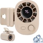 Small Clip on Fan Portable USB Mini Fan 2025 Upgrade,0-100 Speed Adjustment, Rechargeable Personal With LED Display for Umbrella,Desk,Dorm,Camping,Stroller,Golf,Gym,Beach Travel Outdoors-Light khaki