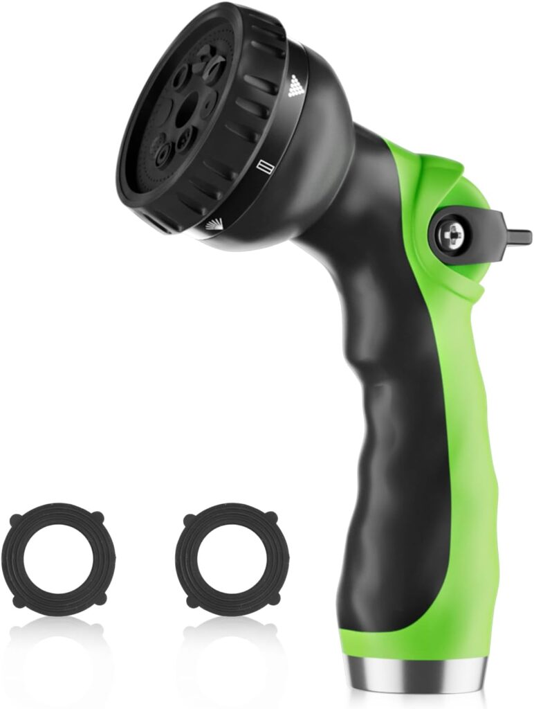 SPECILITE Garden Hose Nozzle with 8 Adjustable Spray Patterns, ABS Hose Sprayer Nozzles with Thumb Control On Off Valve for Easy Flow Control, Use for Watering Plants & Lawns, Washing Cars & Pets