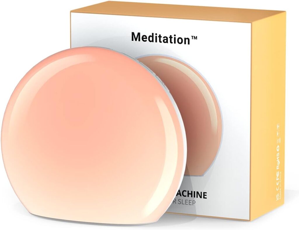 Meditation White Noise Sound Machine with 30 Soothing Sounds 12 Colors Night Light 10 Brightness Levels 32-Level Volume Control 4 Timers and Memory Function Sleep Machine for Baby Kids Adults (White)