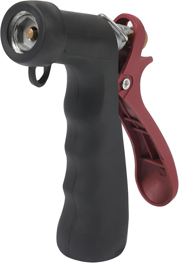 Industrial Nozzle – Heavy-Duty Hot or Cold Water Hose Nozzle, Enhanced Comfort & Durability (RedBlack)