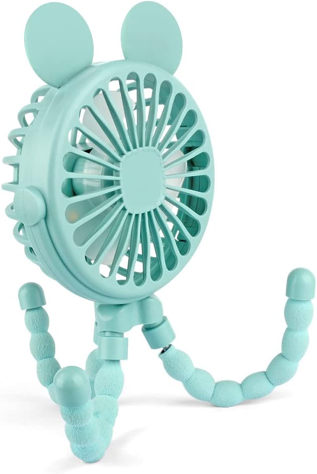 Stroller Fan Mini Handheld Octopus Fan Baby Fan with Flexible Tripod Wrapped on Stroller, Car Seat, Student Bed, Bike USB Rechargeable Fan, Desk Fan for Office and Baby Room or Outdoor
