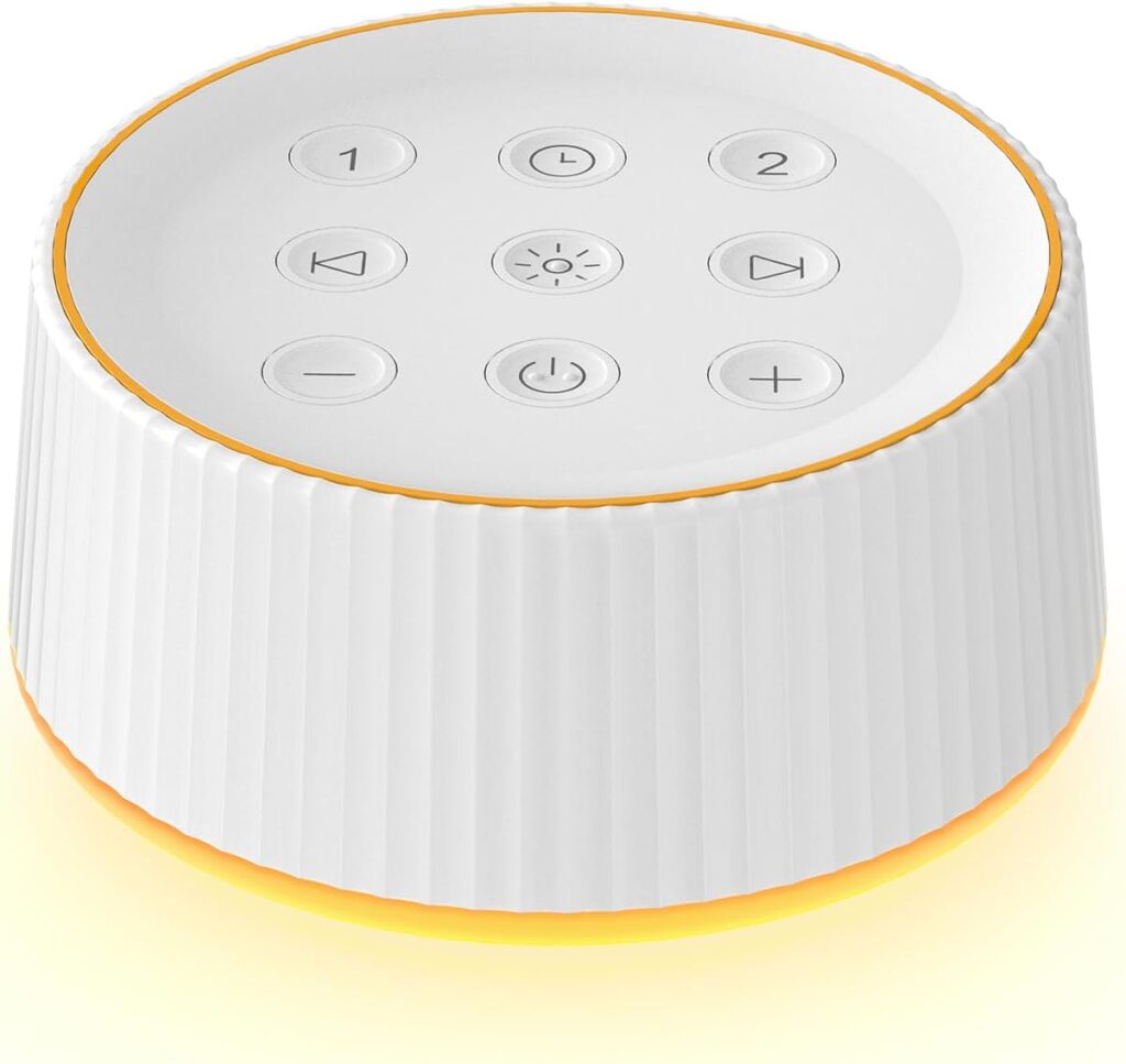 BGOVERSS Sound Machine with 26 Soothing Sounds, 10 Colors Night Light White Noise Machine for Adults Baby Kids Sleep Machines Function, Volume Levels 6 Timers for Home Office Travel