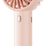 Gaiatop Mini Portable Fan, Small and Powerful, Cute Design 3 Speed Personal Handheld fan and Desktop with Base, Lightweight USB Rechargeable for Travel Lash Makeup Girl Women Summer Gift Pink