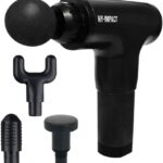 HY IMPACT Cordless Muscle Massager – Professional Massage Gun with Four Interchangeable Massaging Heads, Portable and Lightweight, Six Intensity Speeds Gives Fast Recovery from Fatigue and Soreness