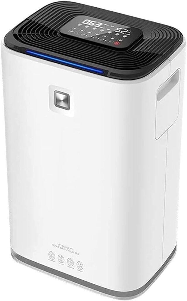 5600 ml Air Dehumidifier w/Air Purifying Function True HEPA Filter Auto Shutoff Touch Control Adjustable Air Speed Ultra-Quiet Ideal for Closets and Bathrooms (White)