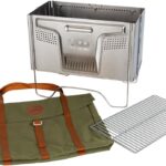 UCO Flatpack Smokeless Firepit and Grill –Portable Firepit- Stainless Steel- Woodburning- for Picnics, Beach, Backyard, and Camping- with Nylon Carry Bag