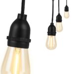 Feit Electric LED String Lights, 20ft Commercial Grade and Shatter Resistant String Lights with 10 Outdoor Sockets, Linkable, 15,000-Hour Lifetime, Wet Rated, SL20-10/FIL, 12 Bulbs Included