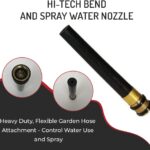 Hi-Tech Bend and Spray Water Nozzle – Heavy Duty, Flexible Garden Hose Attachment – Control Water Use and Spray 1 Unit