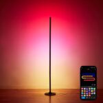 MYZI LED Floor Lamp, RGB Corner Lamp, Smart Corner Floor Lamp with Remote, Alexa, and App Control, Dimmable Lamp with Music Sync