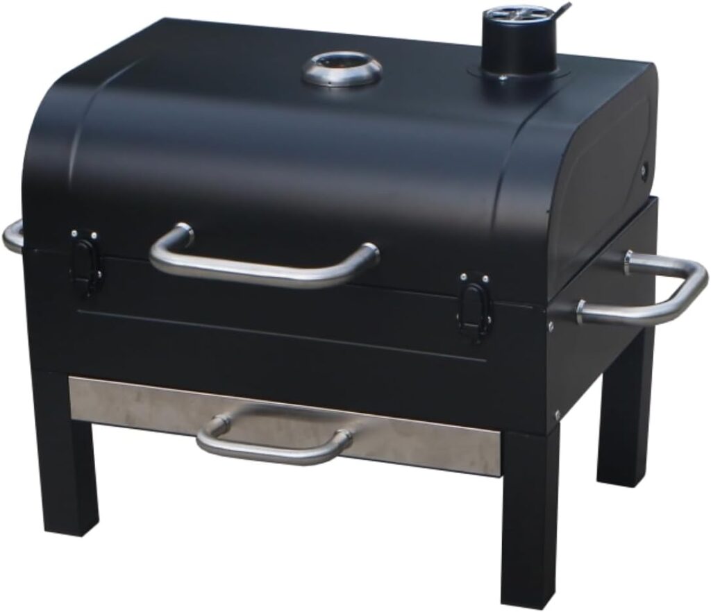 GasOne Portable Tabletop BBQ Grill – 18-inch, 2-Tiered, Side Handles & Lid – Compact Charcoal Grill for Picnic & Tailgate