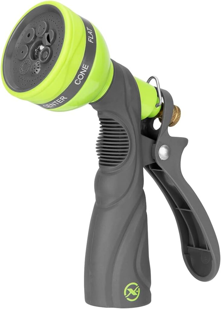 Flexzilla Garden Hose Nozzle – Metal 7-Pattern Adjustable Pistol Grip, NFZG66-E, ZillaGreen™
