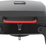 Megamaster 820-0065C 1 Burner Portable Gas Grill for Camping, Outdoor Cooking , Outdoor Kitchen, Patio, Garden, Barbecue with Two Foldable legs, Red + Black