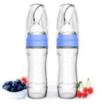 Matyz 2 PCS Silicone Baby Food Dispensing Spoon (Blue, 4oz/120ml) Squeeze Feeder with Spoon – Spoon Bottle for Baby – Baby Spoon Feeder Bottle Baby Solid Food Feeder – Ideal for 4 Months+ Babies