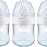 NUK Simply Natural Glass Baby Bottles, 4 oz, 3 Pack