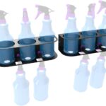 JINGCHENGMEI 2Pcs of 3 Spray Bottles Holder, Steel Wall Mount Storage Organizer for All-Purpose at Garage and Home (SBH-3B2Pcs)