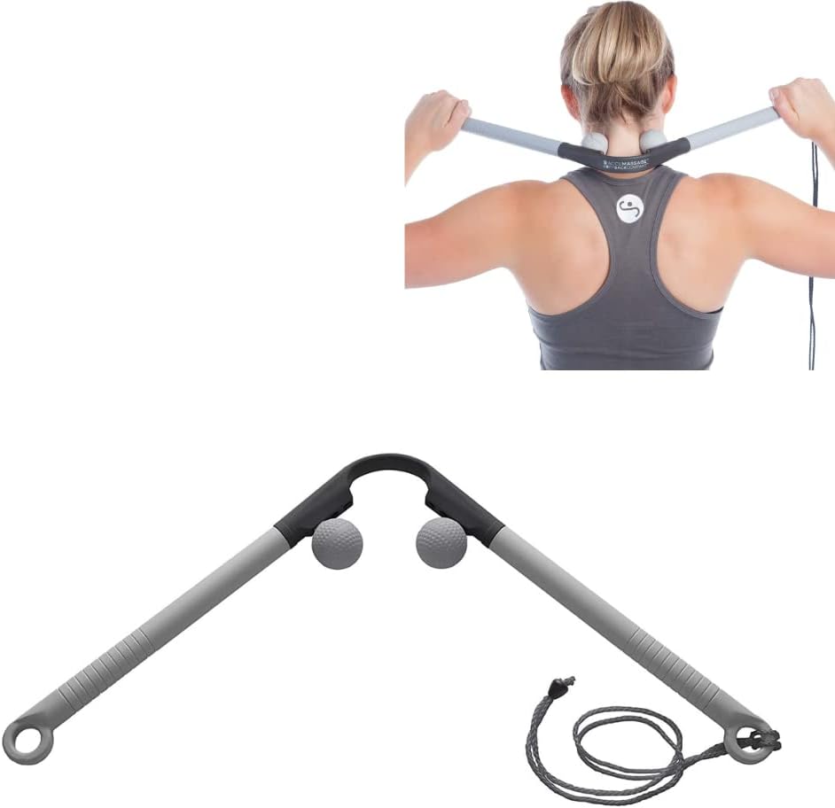 Body Back AccuMassage – Dual Pressure Point Massage Tool & Massage Hammer – 2 in 1 Design – Shiatsu Neck Massager Tool, Golf Ball Percussion Massager for Deep Tissue
