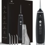 Water Flosser Equipped with Two Water Tanks for Home and Travel,3 Modes Dental Oral Irrigator,Portable,IPX7 Waterproof,Powerful Battery Life, Water Dental Flossers for Teeth (Black)