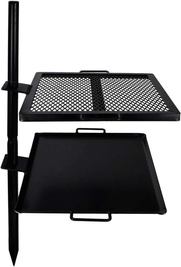 GameMaker Open Fire Cooking Grill – Portable Campfire Grill for Open Flame Cooking, Firepits, Outdoor Fire Rings & Camping – Heavy-Duty, Easy Setup & Adjustable Height