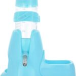 Guardians Hamster Water Bottle, Little Pet Automatic Drinking Bottle with Food Container Base Hut Hanging Water Feeding Bottles Auto Dispenser for Small Animals(80ml,Blue)