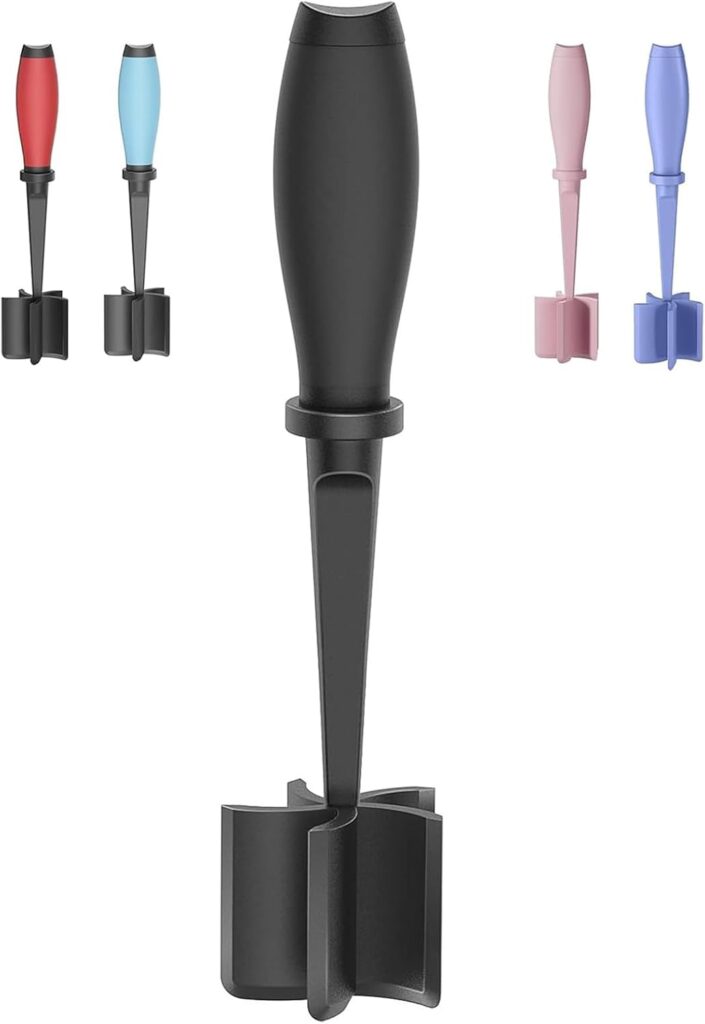 Meat Chopper, 5 Curve Blades Ground Beef Masher, Heat Resistant Meat Masher Tool for Hamburger Meat, Ground Beef, Turkey and More, Nylon Hamburger Chopper Utensil Non-scratch Utensils