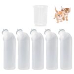 5Pack Kitten Bottle for Nursing Puppy Milk Kitten Bottles Feeding Kit Silicone Nipple for Newborn Pets Kittens, Puppy,Squirrel (Grey)