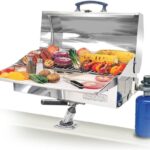 Magma Cabo Grill – Marine-Grade Stainless Steel Barbecue Grill for Boats – Portable Propane Gas with 9”x18” Grilling Surface – Heat-Resistant Handle, Fold-Away Legs – Ideal Boat Accessory
