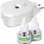 Mosquito Repeller, Electronic Mosquito Repellent Plug in Indoor Use, Includes 2-Pack 280 Hr Repellent Refills, No Candles or Flames, DEET-Free, for Home, Bedroom, Office, Kitchen (White)
