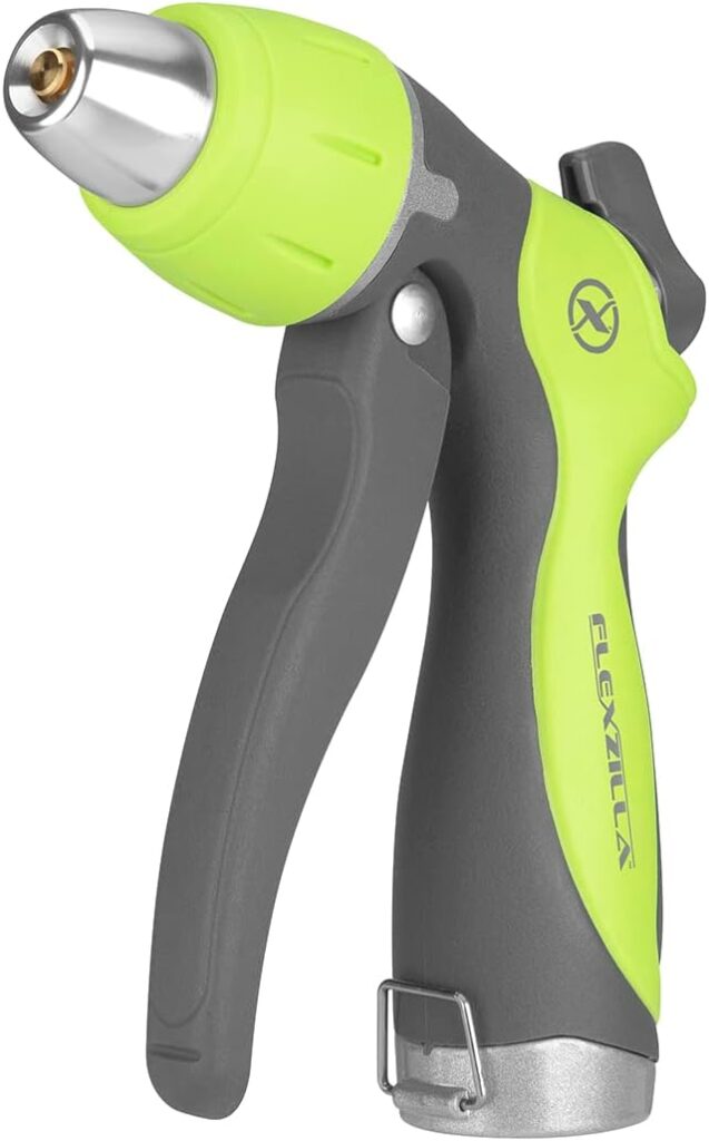 Flexzilla Garden Hose Nozzle – Heavy Duty Adjustable Flow Pistol, NFZG68-E, ZillaGreen™