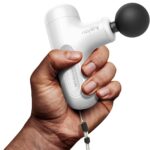 Super Mini Massage Gun Deep Tissue with 5 Speeds, Small Travel Size Percussion Muscle Massager for Pain Relief with 4 Attachments, Handheld Portable Massager Gun for Man & Women, White