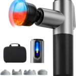 AERLANG Massage Gun Deep Tissue Massager with Heat and Cold Percussion Massage Gun Electric Mini Hand held Massager 5 Speed & 5 Massage Heads Messager Gun