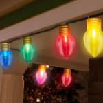 16Ft Jumbo LED Multicolor Christmas String Lights Outdoor with 10 C7 LED Bulb, Multicolor Hanging String Lights for Indoor Home Outdoor Porch Patio Eave Xmas Trees Roofline Decorations