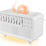 White Noise Machine with Humidifier,Essential Oil Diffuser & Night Light – Portable Sleep Sound Therapy, 8 Natural Sounds Style Mixer with Auto-Off Timer for Bedroom, Office,Travel