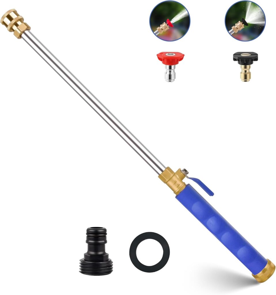 2025 Upgraded Jet Nozzle Power Washer for Garden Hose, 2-In-1 High Pressure Wand with 2 Different Nozzles and Quick Connectors, High Pressure Washer Tools For Patio Car Pet Window Washing