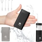 Portable Water Flosser for Teeth,Travel Water Flosser Picks,Mini Cordless Oral Irrigator Rechargeable Power Dental with Telescopic Water Tank, IPX7 Wateroproof for Brace & Sensitive Teeth Care,Black