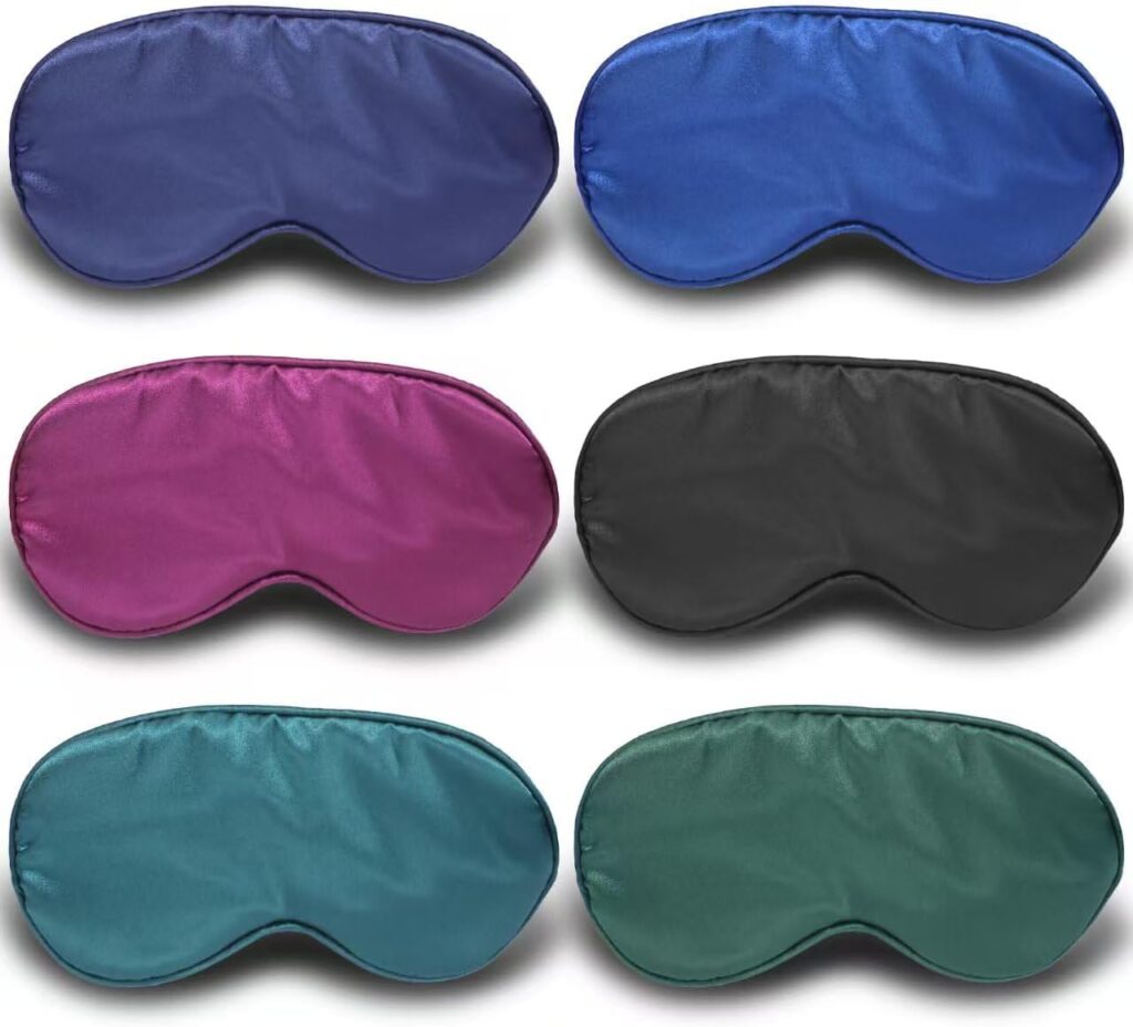 Silk Sleep Mask 6 Pack – Soft, Breathable, Reduces Puffy