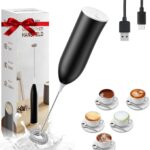 Milk Frother Rechargeable, Handheld Milk Frother, Electric Whisk Beater Foam Maker,USB Rechargeable Frother,Mini Drink Mixer and Coffee Blender Frother for Cappuccino,Frappe,Matcha,Hot Chocolate,Egg