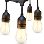 addlon LED Outdoor String Lights 24FT with Edison Vintage Shatterproof Bulbs and Commercial Grade Weatherproof Strand – ETL Listed Heavy-Duty Decorative Cafe, Patio, Market Light