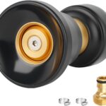 Heavy Duty Brass Adjustable High Pressure Fire Hose Nozzle Garden Hose Nozzle Ideal for Car Wash Garden Watering Floor Cleaning with Connector(A set of nozzles )