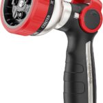 FANHAO Heavy Duty Garden Hose Nozzle, 100% Metal Water Hose Sprayer with 9 Spray Patterns, Thumb Control, On Off Valve, High Pressure Water Nozzle for Lawn/Garden Watering, Car & Pets Washing